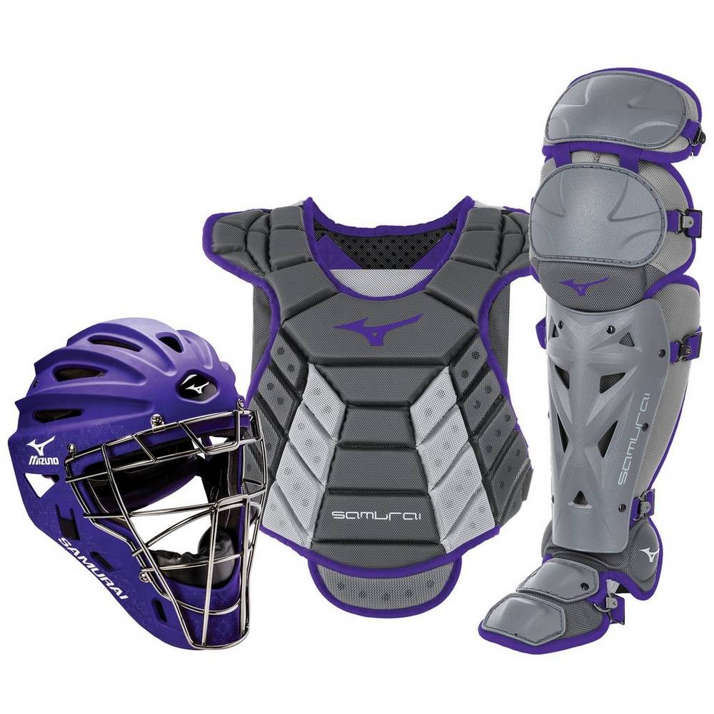 Mizuno Samurai Boxed (13-14") Női Catchers Gear Szürke/Lila BVC817263